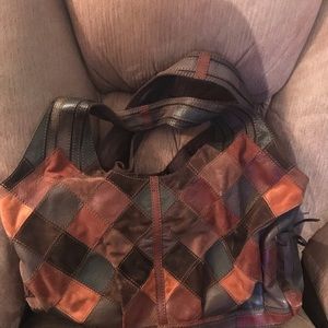 Lucky Brand Leather and Suede Hobo Bag